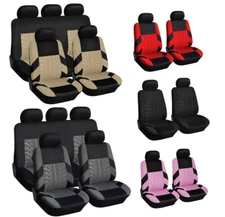 Premium Car Seat Covers Full Set Polyester 5-Seat Front Rear for Sedan SUV Truck