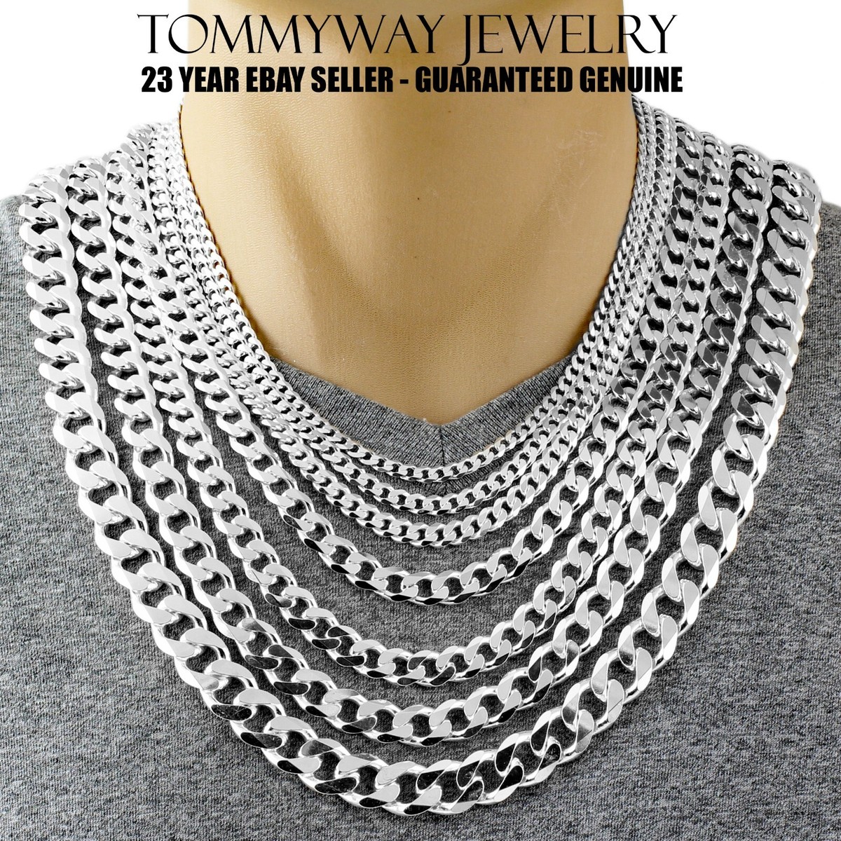 アクセサリー CURB CHAIN LONG NECKLACE 3/5/7/9/11mm Stainless Steel Silver/Gold Plated Mens Cuban