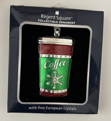 VTG Christmas Regent Square Harvey Lewis Coffee Mug Ornament w/European Crystals