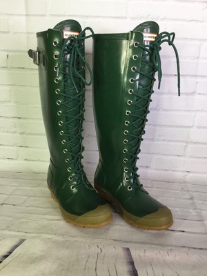 lace up rubber boots womens