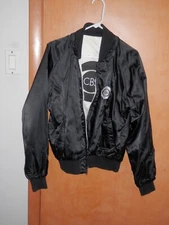 CBS TV NEWS SPORTS JACKET REVERSIBLE ADULTS LARGE EMBROIDERED LOGOS CHEST & BACK