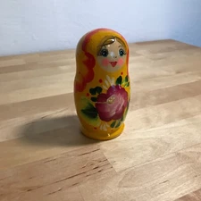1 Piece Hand Painted Handcrafted Floral Pattern Wooden Russian Nesting Doll