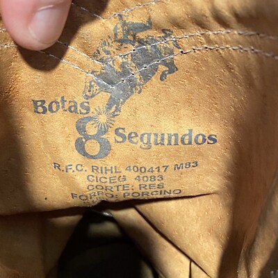 Botas 8 Segundo Leather Western Cowboy Boots US Size 9.5 | eBay display picture 2