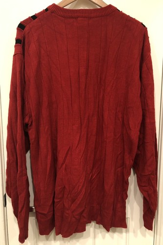 Vintage Herren Veezo rot & schwarz gestreifter Pullover Sweater - Größe XL - Bild 4 von 4