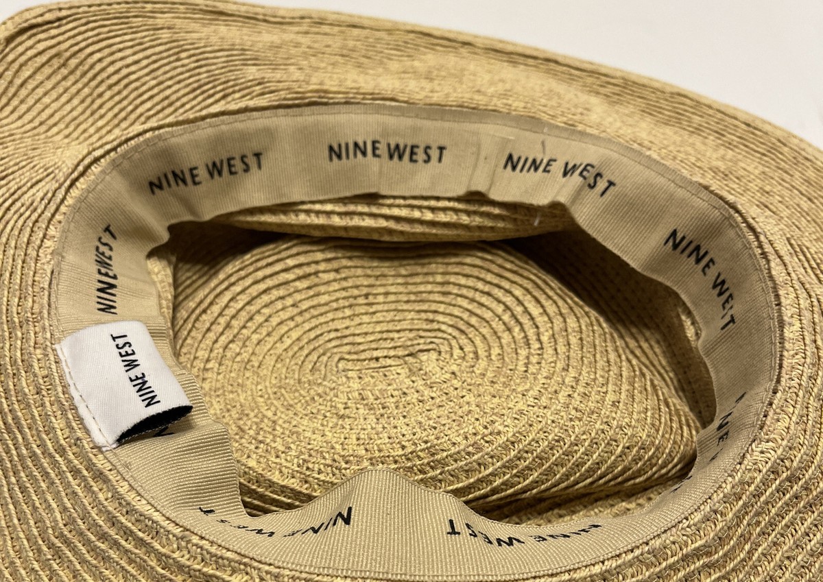 Nine West Woven Straw Floppy Beach Hat One Size | eBay