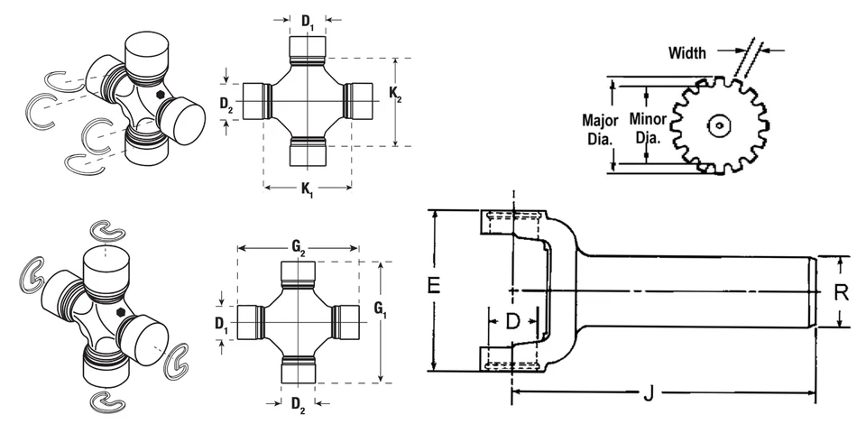 3-3-5571X Spicer Transmission Yoke 31/32 spline - 1350 Series Chevy / GMC - Image 2 of 2