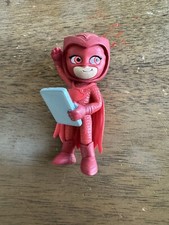 PJ Masks Owlette Red Action Figure PVC Cake Topper Toy 3" Frog Box Holding Book