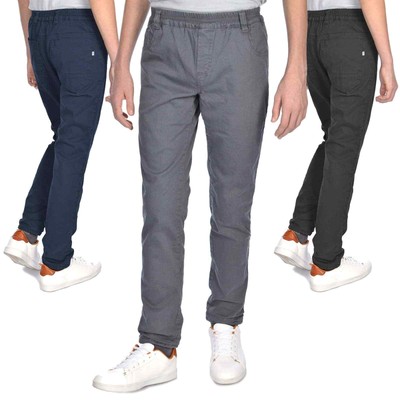 Thermo Hose Chino Stoff Gummibund Hosen Gefüttert Jungen Kinder 22910