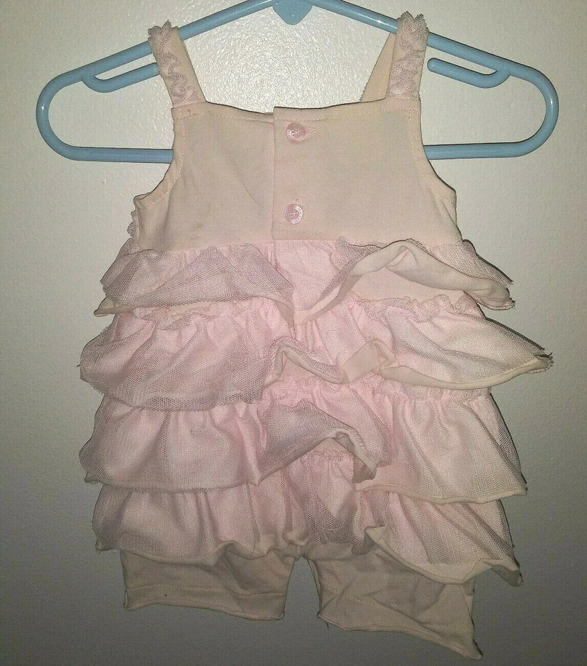 FAO SCHWARZ new born outfit pink ruffled flower NWT baby girls Toys R Us dress - Image 4 of 4