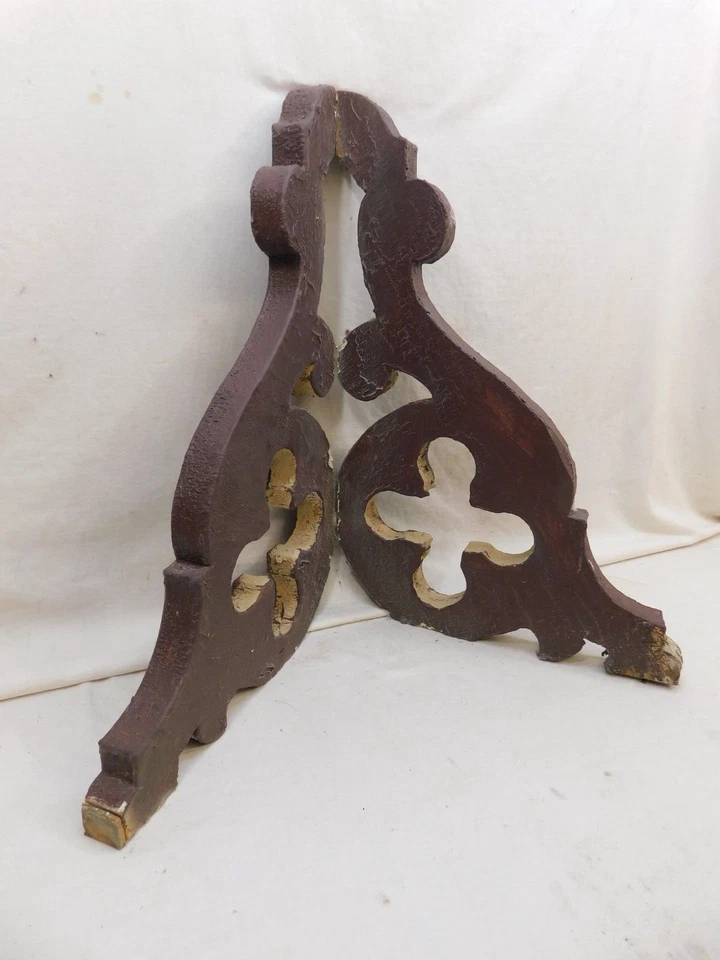 1800's Antique Wooden CORBELS Scrolled Fretwork VICTORIAN EASTLAKE Style ORNATE - Image 3 of 4