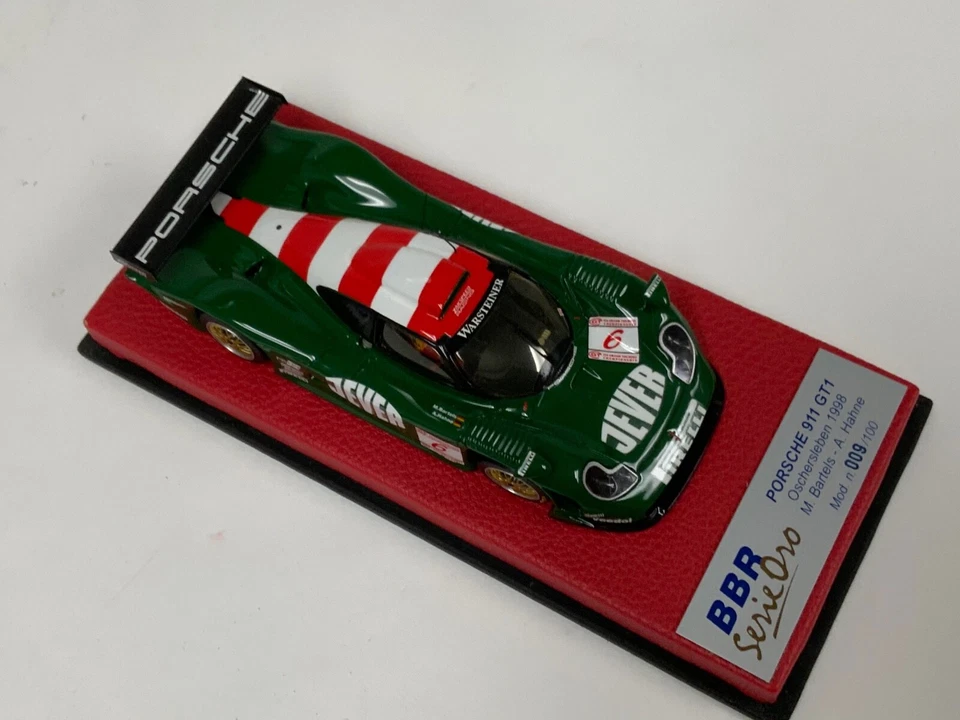 1/43 BBR Porsche 911 GT1 1998 Oschersleben #6 base de cuero BG155 MG429 Foto 2 de 4