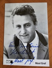 Alte Original  Autogrammkarte MAXL GRAF  1933-1996 (†), Autogramm, Sehr selten