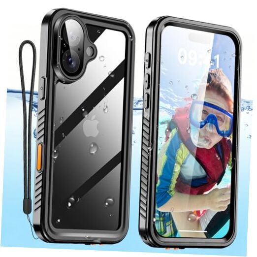 Compatible with iPhone 16 Plus Case Waterproof Water Proof Built 16 PLUS Clear