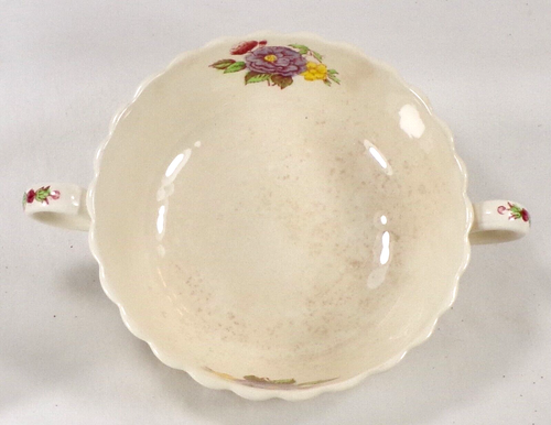 Spode Copeland Rose Briar Cream Soup & Saucer Chelsea Wicker 2/7896 Flake #2 - Picture 2 of 11