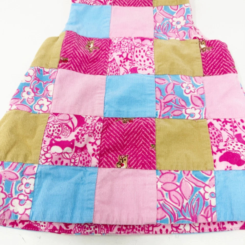 Vestido Jersey Lilly Pulitzer Niños Rosa Tostado Pana Búho Retazos Niñas 3-6M Foto 4 de 4