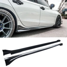 Side Skirts Extension For 2022-2026 Honda Civic Sedan Hatchback Gloss Black 2PCS