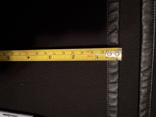 Elegant knielang Damen schwarz. Weste vorne offen, Kunstlederbesatz Gr. 1(38). - Bild 10 von 19