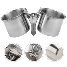 Bird Feeders Dishes Parrot Food Bowls Feeding Double Cups for Stand