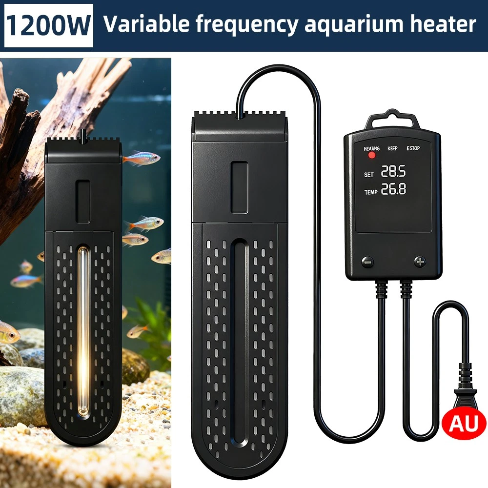 1200W Digital Inverter Aquarium Submersible Heater Fish Tank Low Water Stop Heat
