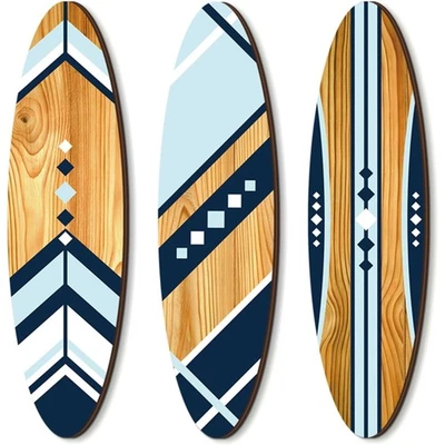 3 Stück Surfbrett Deko Holz Maritim Sommer Wand Türbehang Indoor - Bild 1 von 4