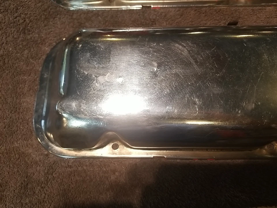 Orig. Survivor 1965-1970 BBC Big Block Chevy 396 427 cubiertas de válvula cromadas, tapa Gm Foto 3 de 4