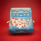 Vintage 1950s WOLVERINE Tin Litho CAPITAL STATE QUIZ GAME Works! Toy Room Decor
