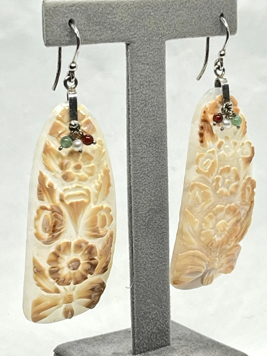 orecchini con amazzonite e perla