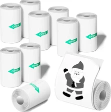 16 Rolls 57mm Mini Thermal Sticker Printer Paper Self Adhesive Black on White