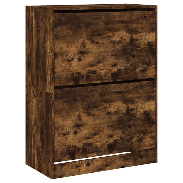 Schuhschrank Mit 2 Klappen RäUchereiche 80X42X108 Cm-image