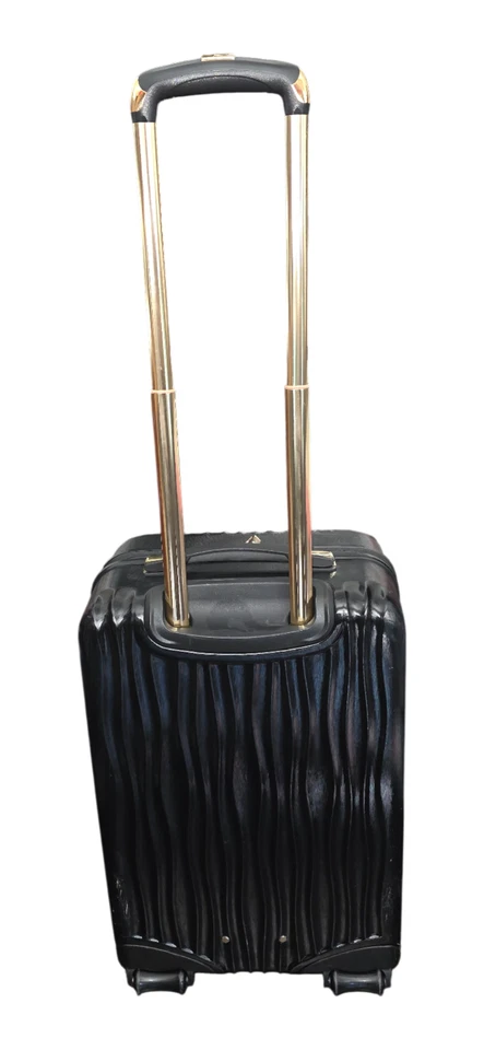 Joy Mangano Hard Shell Carry On Luggage – 360° Spinner Wheels – Black Gold - Image 2 of 4