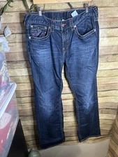 True Religion Men's Red Stitch Straight Leg Denim Jean W38