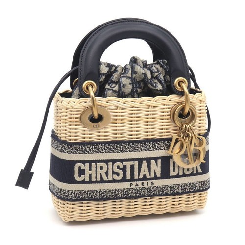 Dior Lady Dior Bag Mini M0505CMVO_M808 Rattan Oblique Jacquard Handbag 35465