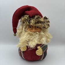 Vtg Santa Head Decoration Rustic Farmhouse