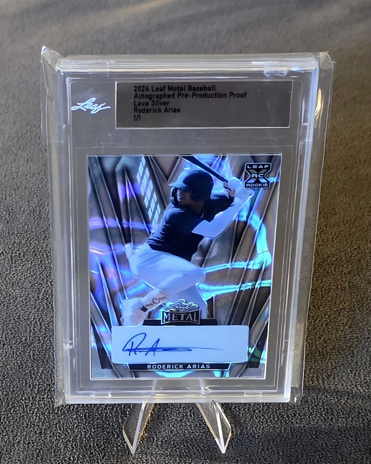 2024 Leaf Metal Roderick Arias Pre-Production Proof Auto #d 1/1 
