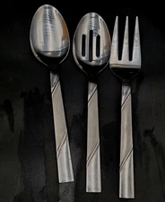 CAMBRIDGE Stainless Flatware MAREN-TESSA 3 Pc Serving Set Spoon  Slotted Sp Fork
