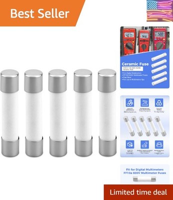 5Pcs HV610 Ceramic Fuse Fit for Digital Multimeters, 10A 600V AC/DC 6.35x32mm...