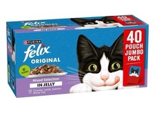 FELIX Original Kitten Mixed Selection in Jelly Wet Cat Food 40x85g BBE 09/27 3.97 per kilo