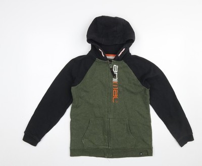 Animal Jungen grün schwarz Hoodie mit durchgehendem Reißverschluss 13 Jahre Baumwollmischung