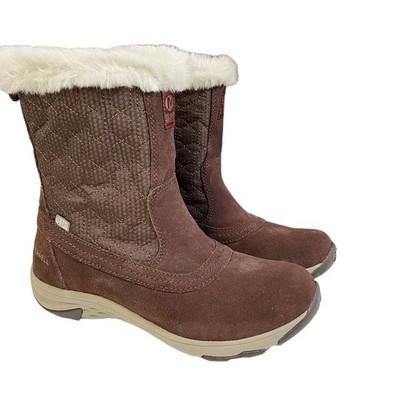 NWT Merrell Womens Suede Ryeland Tall Polar Waterproof Boot Espresso Brown Sz 6