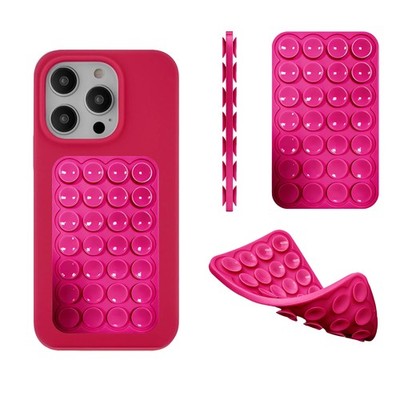 Silicone Double-Sided Suction Phone Case Detachable Small, Small (Hot pink) 