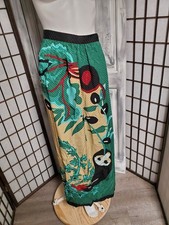 Michaele Vollbrach NWT vtg 80s Designer Runway Silk Skirt Bold Graphic Wrap Maxi