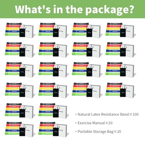 100 PCS Bulk Resistance Bands, Loop Exercise Bands Set for Gym Colorful 100 PCS