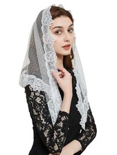 Triangle Mantilla Veil Chapel Veil White Lace for Catholic Latin Mass