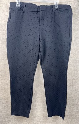 Old Navy Size 14 Black Pixie Pants With Black Detail Ankle