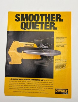 DeWALT Scroll Saw Vintage Print Ad 90s DW788 20  Variable-Speed Wood Working