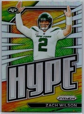 2022 Panini Prizm #H-2 Zach Wilson Hyper Silver Prizm New York Jets