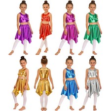Boys Outfits Cha-Cha Set Jazz Dancewear Street Metallic Festival Crop Top Vest