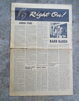 Berkeley, CA, 1970's newspaper, Right On