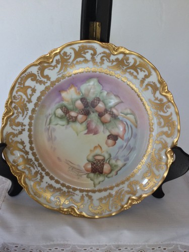 Vintage Hutschenreuther Selb Bavaria Plate 10x10 Color Gold Signed Germany - Picture 2 of 18
