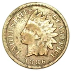 1886 Indian Head Cent Penny – Fine (F12) – Original Brown Tone